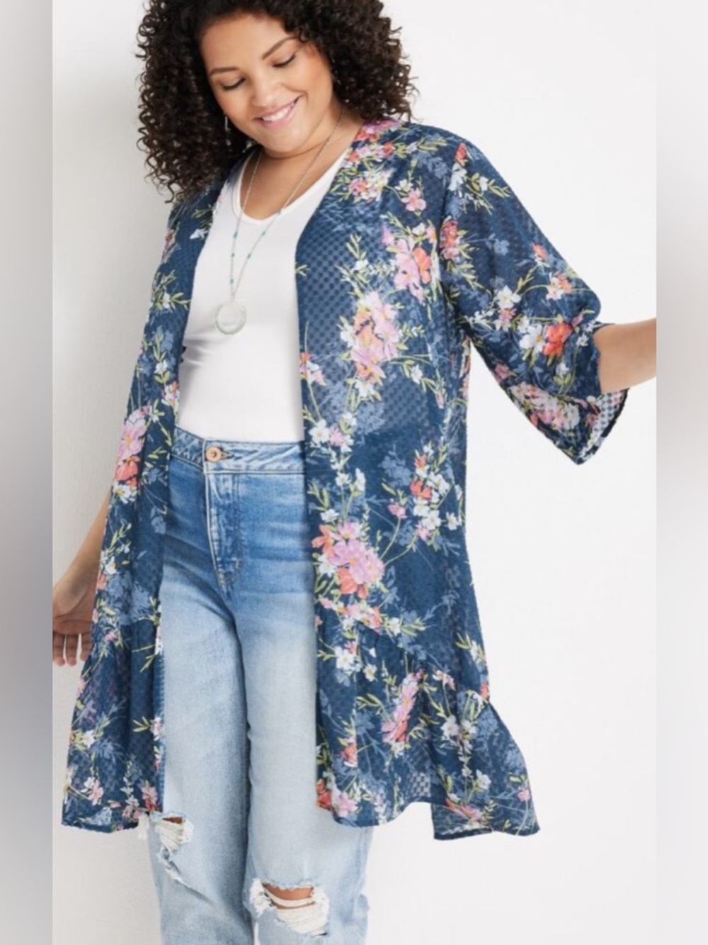 Maurice’s floral cover-up/ kimono size small